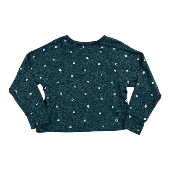 Gap Kids Green Knit Floral Print Long Sleeve Top Girls XS 4-5 - Picture 5 of 5